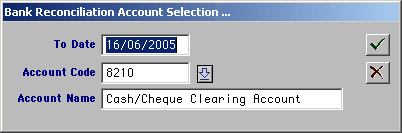 bank deposit date screen